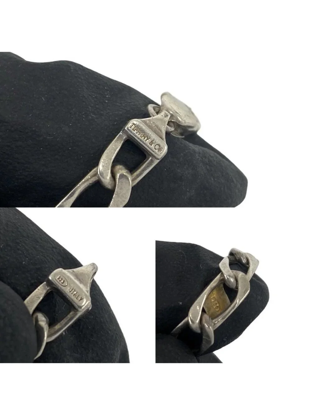 Tiffany & Co Figaro Bracelet Silver Yellow Gold